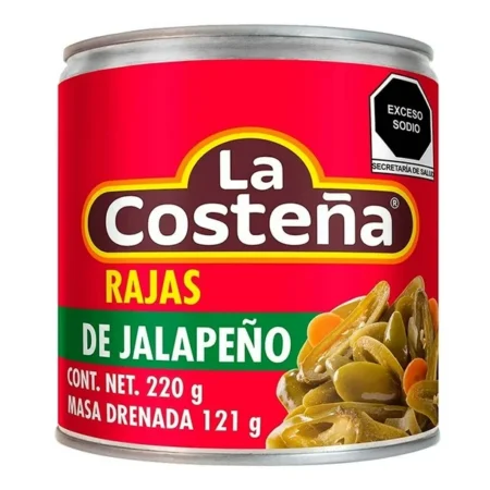 Chile jalapeño en rajas lata 220 gr